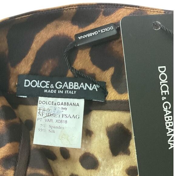 NWT Dolce & Gabbana AUTHENTIC Leopard Stretch Silk HR Skinny Pants Sz EU 40 US 2 - Picture 11 of 13